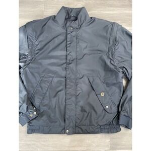 FootJoy DryJoys Jacket Mens Large Black Convertible Waterproof Golf Rain Coat